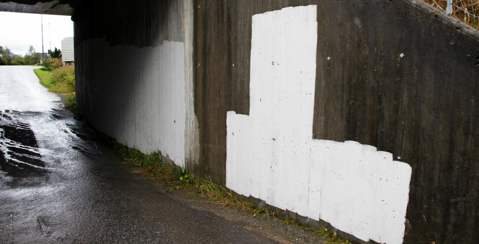 ROTEVASSPORTEN: I Rotevassporten har hvitmaling erstattet graffitien.