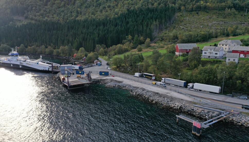 STATUS: Slik ser kaia ut nå. Dronebildet er tatt på oppdrag fra Johs. J. Syltern AS. Johs.J.Syltern AS er underentreprenør for Christie & Opsahl AS.
