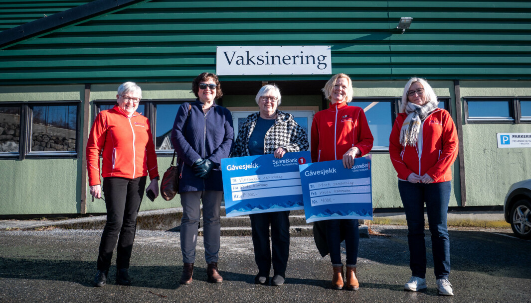 SANITETSDAMER: Fem av de mange frivillige sjelene i Volda kommune. Åshild Ytredal Liaskar (t.v.), Anna Mjånes, Reidun Heimen Heltne, Sissel Egset Håskjold og Bodil Egset. SANITETSDAMER: Fem av de mange frivillige sjelene i Volda kommune. Åshild Ytredal Liaskar (t.v.), Anna Mjånes, Reidun Heimen Heltne, Sissel Egset Håskjold og Bodil Egset.
