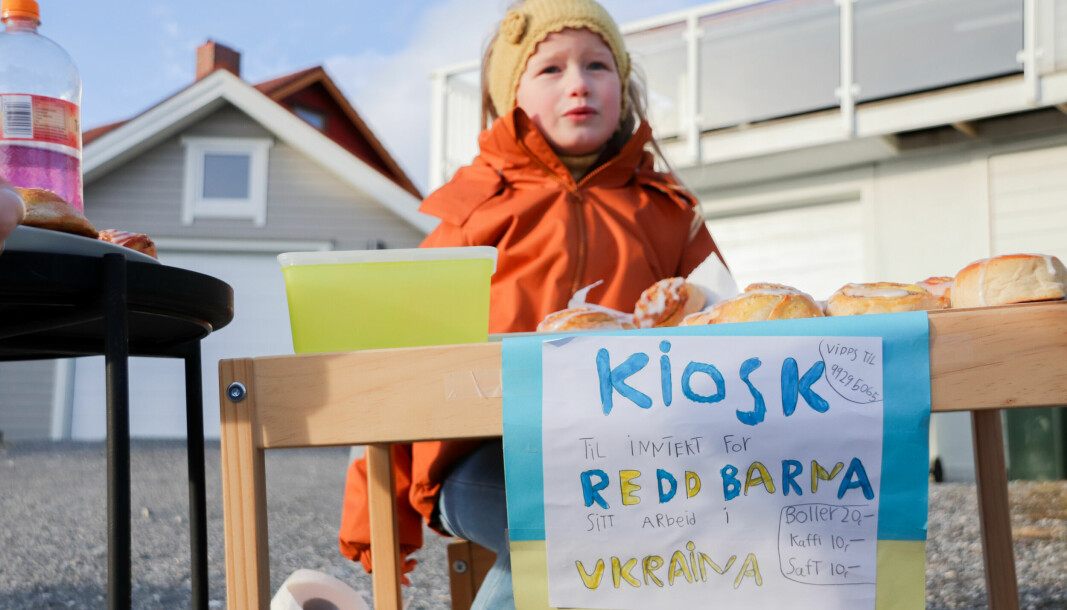 VIL HJELPE: Mathilde Finsådal Drabløs (7) vil bidra til situasjonen i Ukraina.