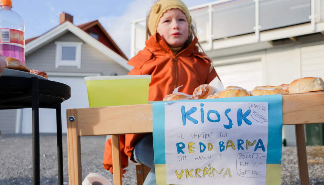 VIL HJELPE: Mathilde Finsådal Drabløs (7) vil bidra til situasjonen i Ukraina. VIL HJELPE: Mathilde Finsådal Drabløs (7) vil bidra til situasjonen i Ukraina.