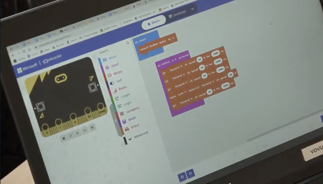 Programmeringsprogrammet micro:bit som brukes i undervisningen Programmeringsprogrammet micro:bit som brukes i undervisningen