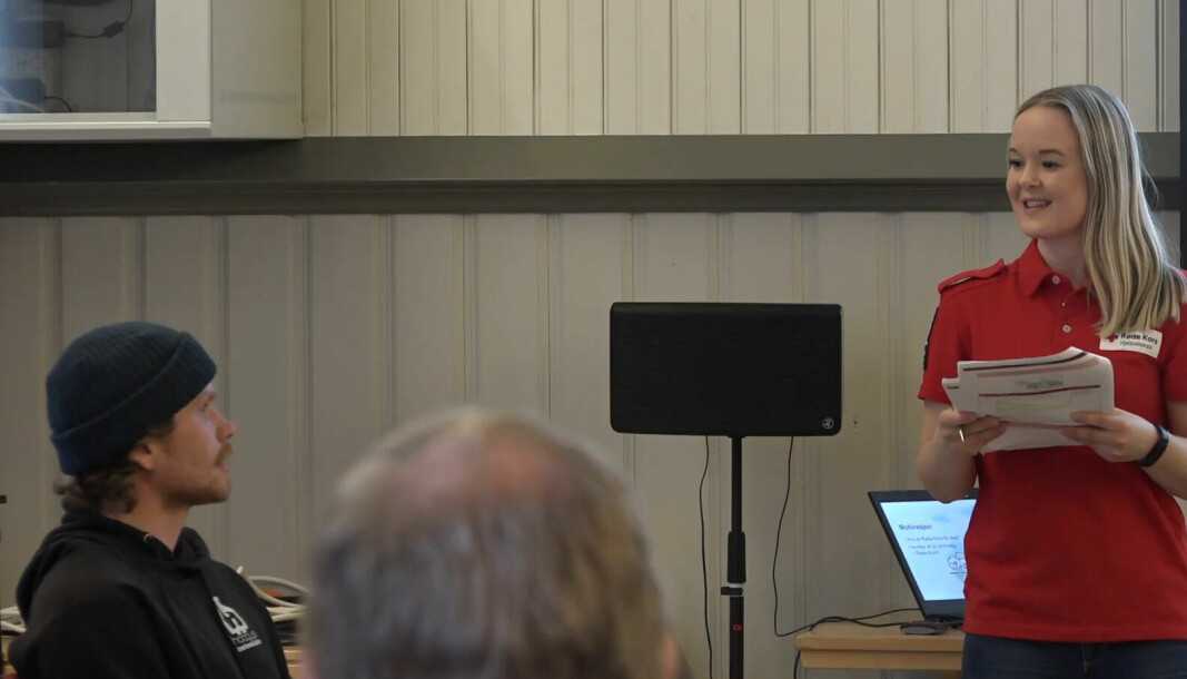 STORT OPPMØTE: Sofie Jørdre Tveit var en av foredragsholderne, på startkurset til Volda Røde Kors.