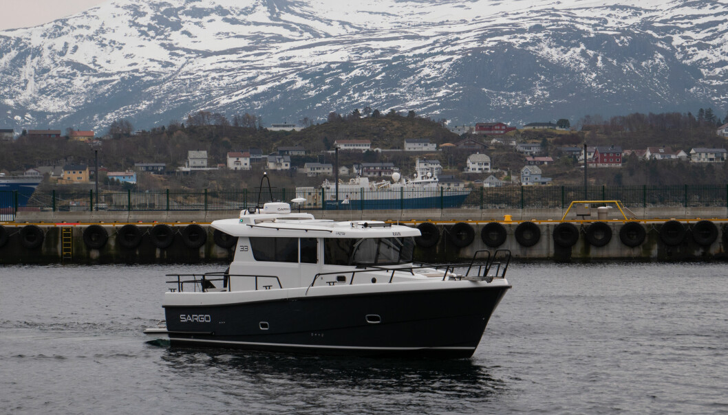 RAVN: Den nye båten til Christian Gaard Bygdetun i Trandal er en Sargo 33 modell og hadde sin første offisielle kjøretur på torsdag.
