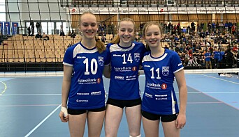 STORFORNØYD: Ingrid Simonsen (15), Birte Krumsvik (14) og Ingrid Humberset (13).