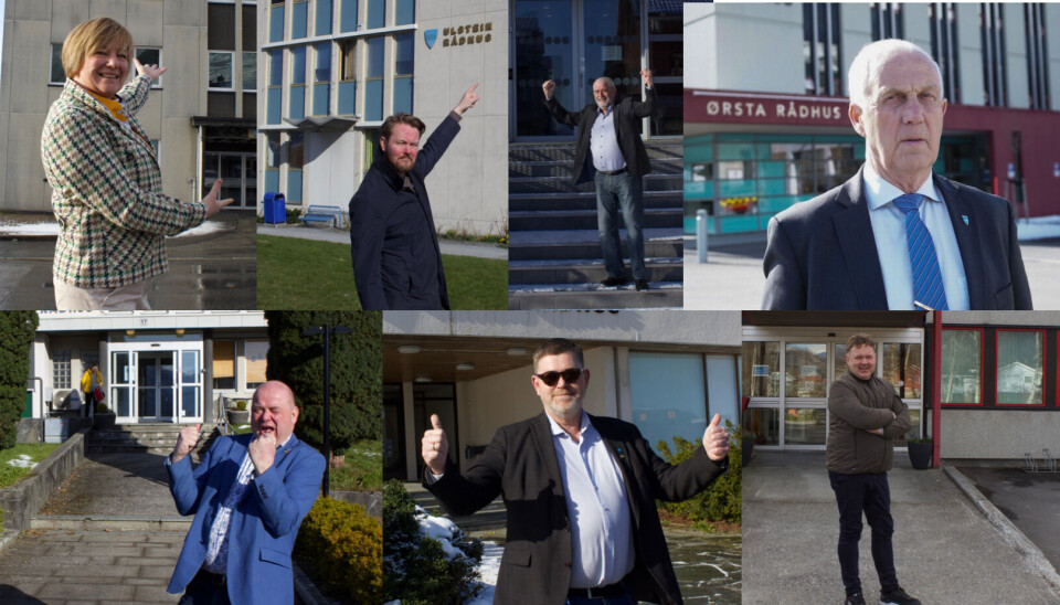 STOLTE: Her viser kandidatene stolt frem rådhusene (fv.: Sølvi Dimmen, Stian Scheide, Bjørn-Halvor Prytz, Stein Aam, Olav Myklebust, Bernt Brandal, Andreas Christian Nørve) STOLTE: Her viser kandidatene stolt frem rådhusene (fv.: Sølvi Dimmen, Stian Scheide, Bjørn-Halvor Prytz, Stein Aam, Olav Myklebust, Bernt Brandal, Andreas Christian Nørve)