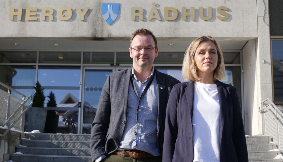 HERØY: Kommunedirektør Trond Arne Aglen og kommunalsjef for samfunnsutvikling Ane Malene Søvik Nygård mener det er viktig med et klimanettverk for å nå klimamålene.