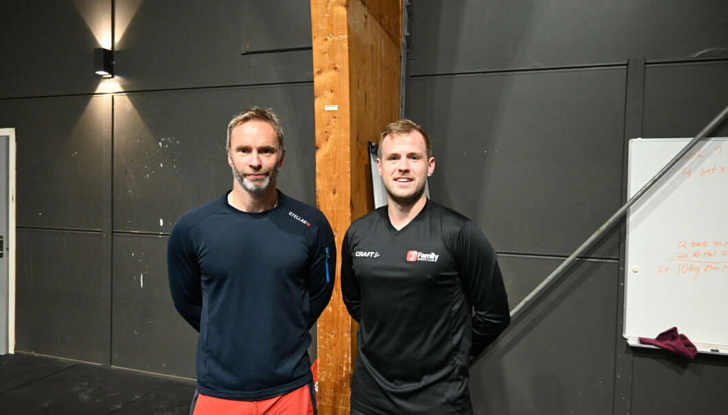 Glad for det det som er fått til: Even Andre Rotevatn (også daglig leder på Family Sports Club Volda) og Peter Smørdal (daglig leder på crossfitavdelingen i hallen).