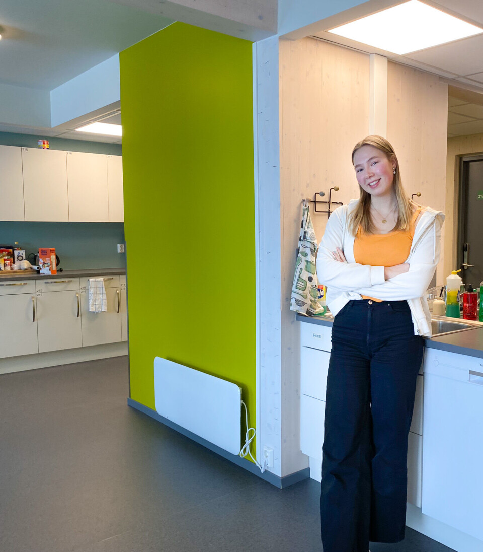NY STUDENT: Christina trives godt i studentblokken på Heltne.