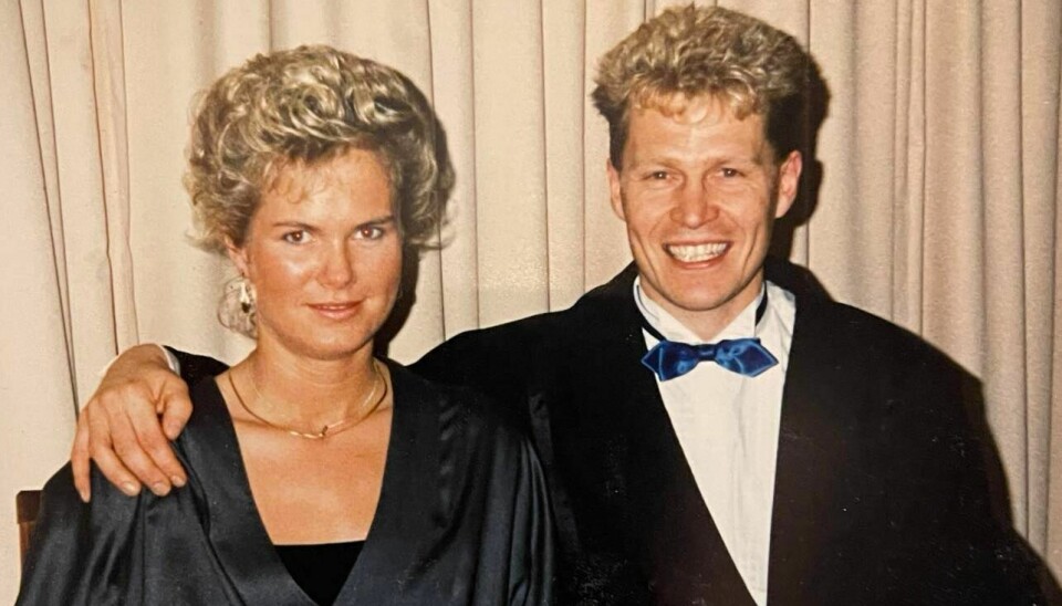EKTEPAR: Anne Marie Holstad og Ove Krumstad på håndballfest ca. 1985.