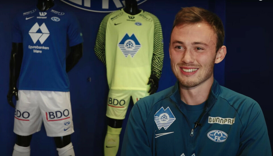 MÅLGIVENDE: Fredrik Aursnes fikk en målgivende mot Jordan. Her fra et intervju med sunnmøringen da han spilte i Molde FK.
