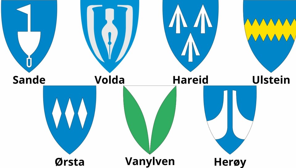 VÅPENSKJOLD: Dette er de 7 konkurentene i årets kåring. Hva syntes du er det peneste?