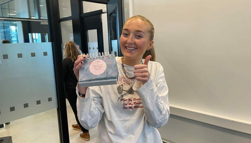 Fornøyd: Sitatkalenderen har fått oss i godt humør Fornøyd: Sitatkalenderen har fått oss i godt humør
