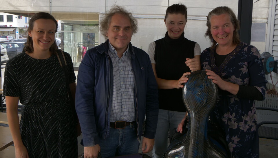 SUNNMØRSVENAR: Frå venstre: Janina Kronberger, Annar Follesø, Antoaneta Emanuilova og Nora Taksdal. Dei har alle spelt under Sunnmøre Kammermusikkfestival før.