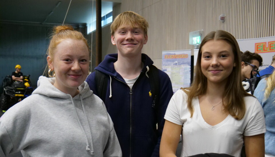 Disse tre fra Ørsta Ungdomsskule var på besøk hos karrieredagene.