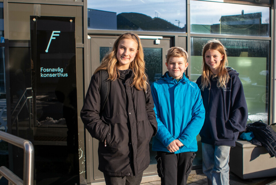 GLEDER SEG: (Fv.) Urte Butkute (12), Aron Nilsen Røsok (12) og Sigrid Saudeseter (12) gleder seg til å bli med på Grand Prix selv neste år.