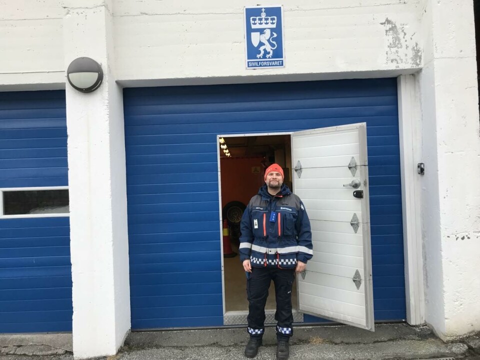 ØRSTA: Berre eit lite skilt tydar på at dette er lokala til Sivilforsvaret Ørsta/Volda.