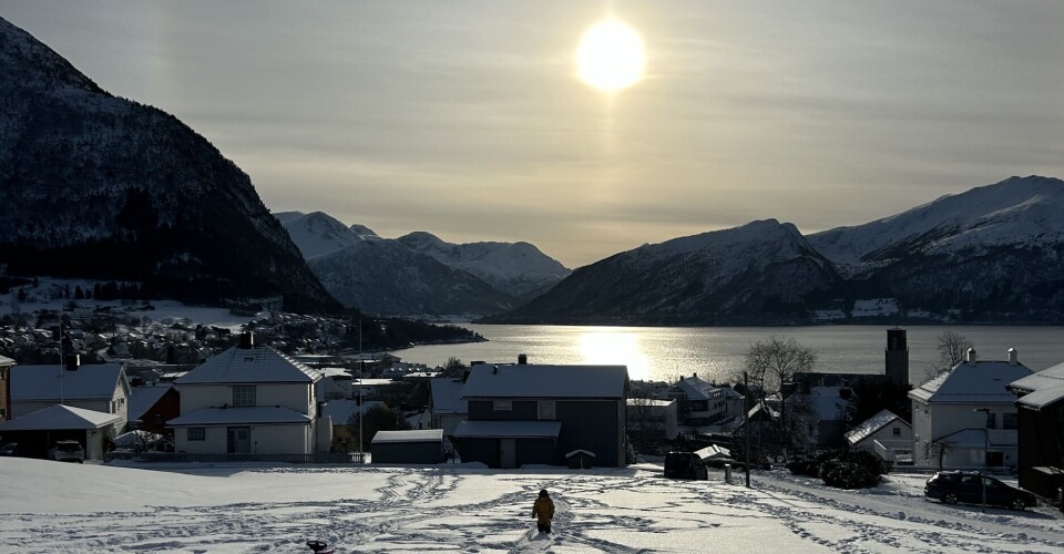 SNØEN SMELTER: Det er ikke mange uker siden det lå masse snø på bakken. Nå er det meste smeltet.