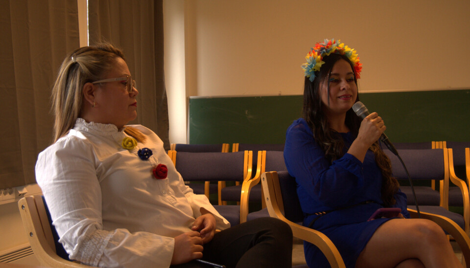 DELER HISTORIER: (f.v) Maria Villarreal og Blanca Lopez deler sine tanker rundt kvinnedagen.