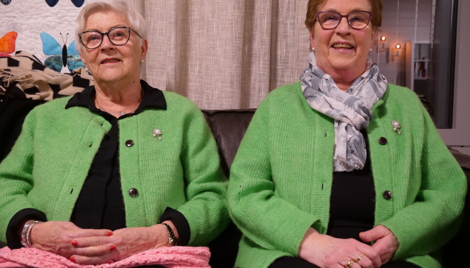 GRØNN: De flotte damene Guri Hagdal (75) og Bjørg Fjøtoft Hansen (79) koste seg under medlemsmøtet.
