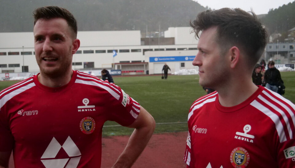 MÅLSCORERE. Fra venstre: Enrique Crespo Søvik og Nils-Erik Engen sikret avansement for Bergsøy IL