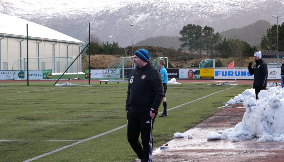 ALTFOR SPENNENDE: Bergsøy-trener Anders Hoff synes laget hans gjorde det altfor spennende på slutten.