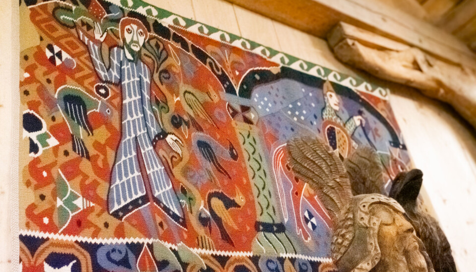 GAMALT: Ein kopi av Baldisholteppet. Det eldste teppet i Norden.