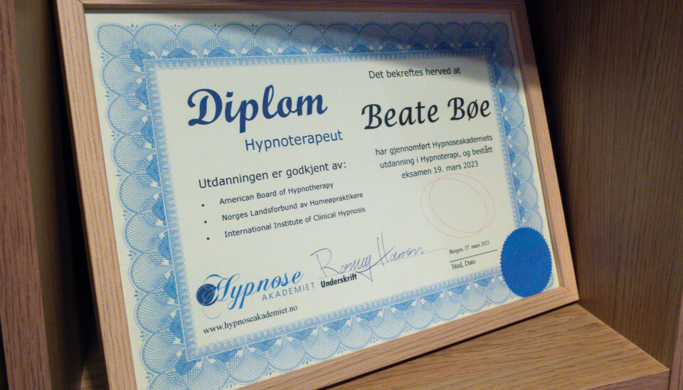 UTDANNING: Bøe har gjennomgått kurs i hypnoterapi.