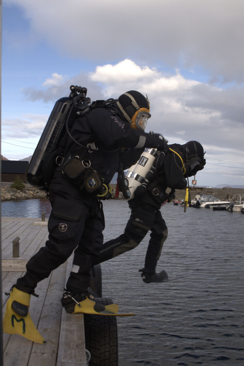 HOPP: Den neste timen skal tilbringes under vann