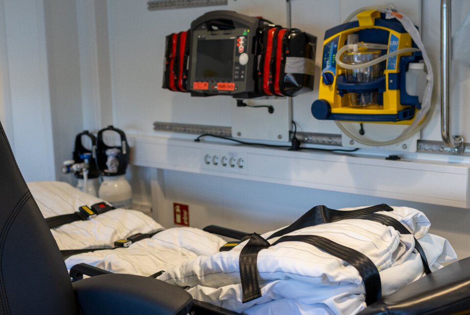 SYKEKUPÉ: På MS Liv har de en adskilt sykekupée utstyrt som en vanlig ambulanse.