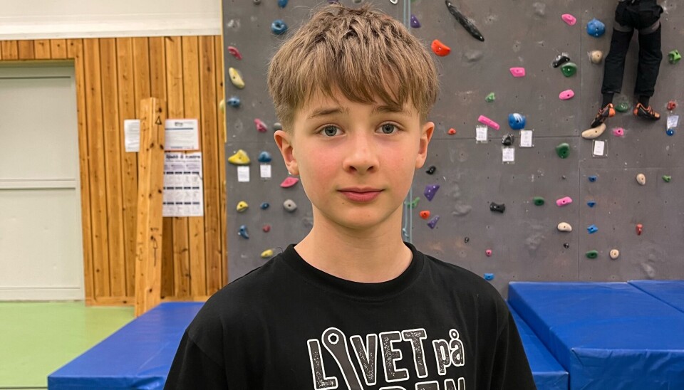 VENNER: Oliver Hatlegjerde Ekremsæter syntes klatring er en fin arena til å få venner.