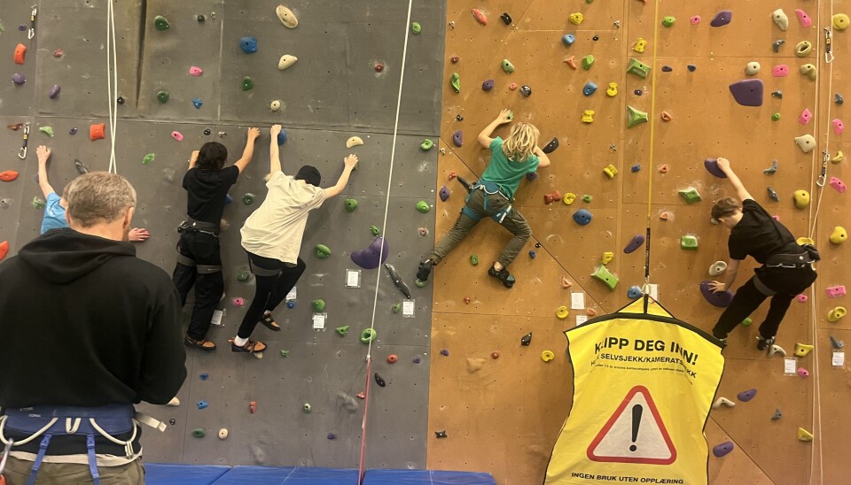 GØY AKTIVITET: De unge koser seg i veggen, og klatringen skal være for gøy.
