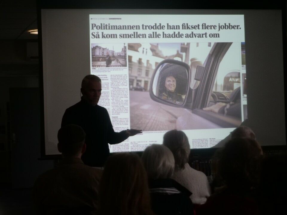 FOREDRAG: Vebstad ble invitert til Volda Folkebibliotek av turistforeningen og Sunnmøre Friluftsråd for å dele sine erfaringer.