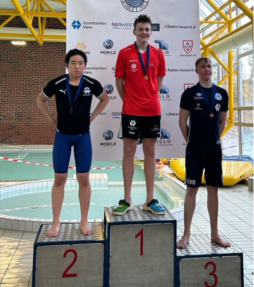 GULLGUTT: Tima øverst på pallen er ikkje eit uvanleg syn.