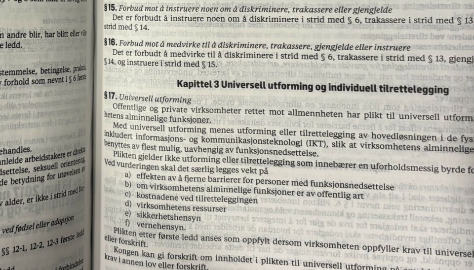 Tilgjengelighetserklæringen er hjemlet i likestillings- og disrkimineringsloven