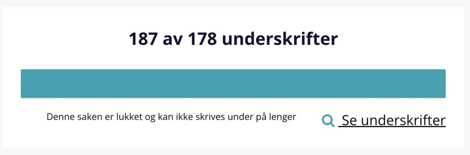 187 personer har skrevet under.