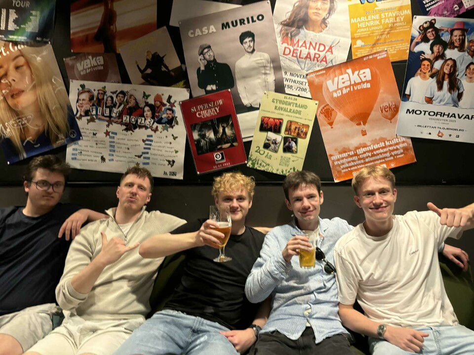 F.v. Eirik (19), Sander (21), Tobias (19), Tobias (19) og Jone (19).