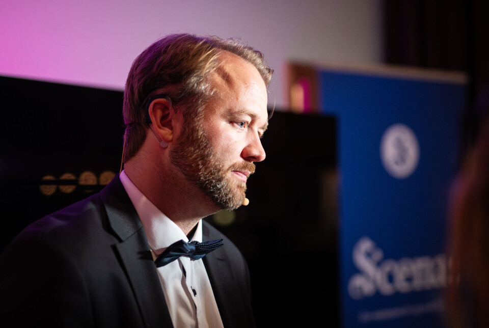 Bjarte Folkestad på valgvake i Ålesund.