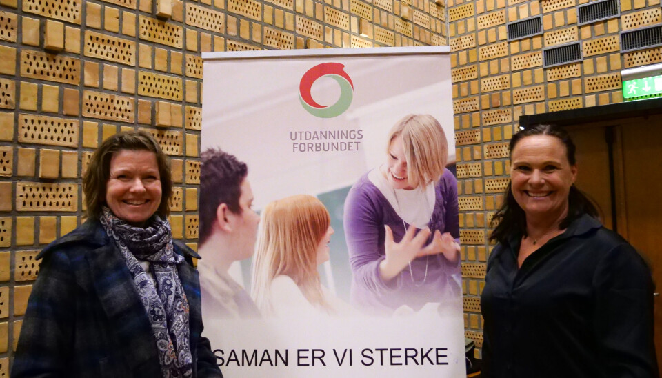 SAMARBEID: Foredraget ble arrangert av Utdanningsforbundet i Ørsta og Utdanningsforbundet i Volda (f.v.), og deres ledere Dagny Riise Heggestad og Sirikit Kari Vågen (f.v.).