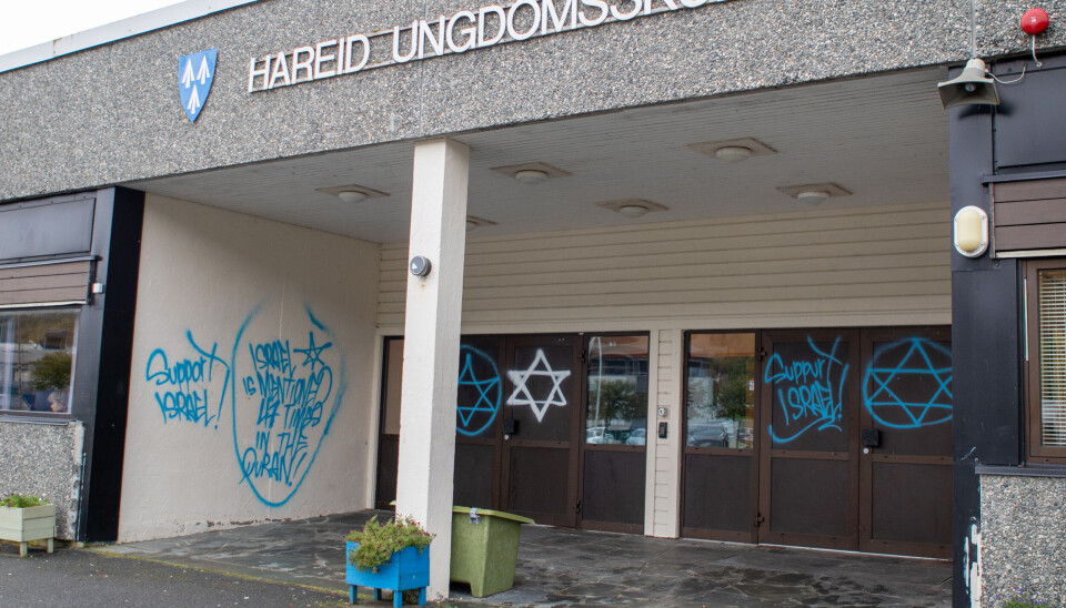 TAGGING: Slik ser det ut på Hareid ungdomskole.
