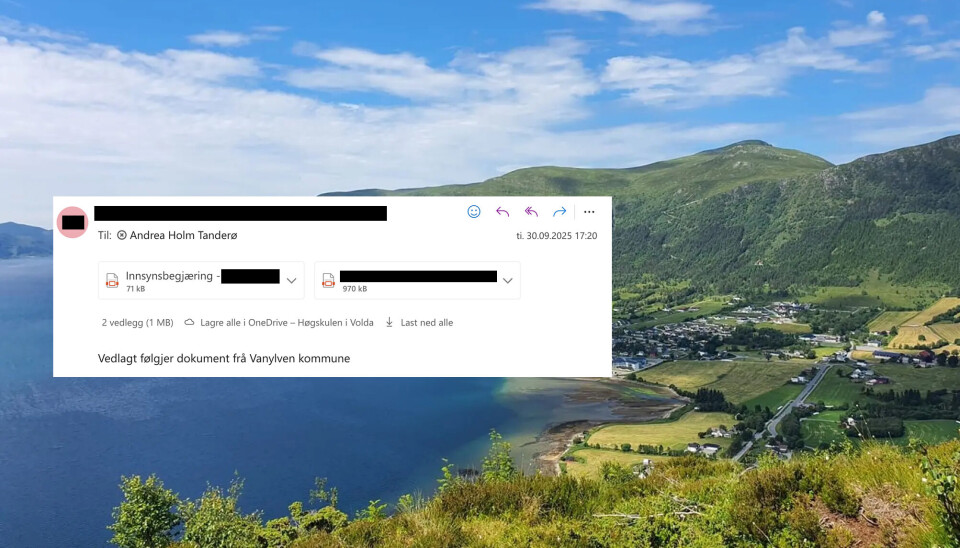 SENSITIVE OPPLYSNINGER: Slik så brevet Nærnett fikk tilsendt fra Vanylven kommune. Brevet ble åpnet, men senere slettet fra innboksen etter ønske fra kommunen.
