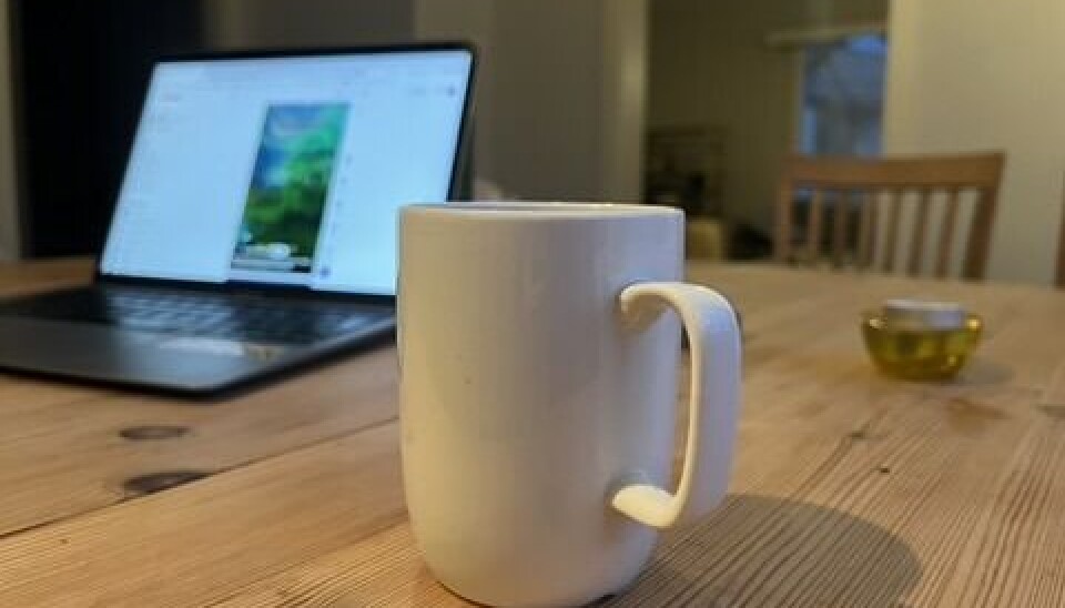 Denne hvite koppen er selve prototypen av en kaffekopp.